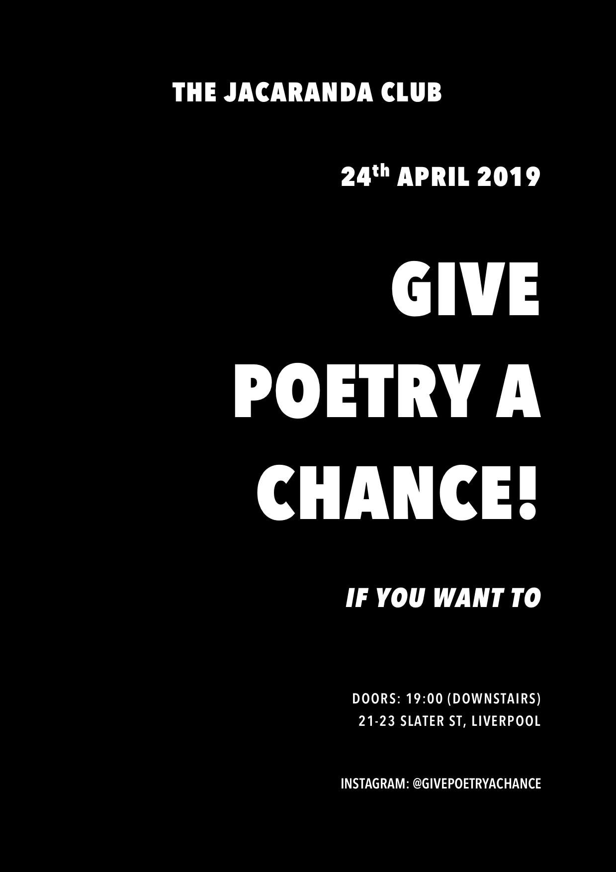 Give Poetry A Chance - April 2019