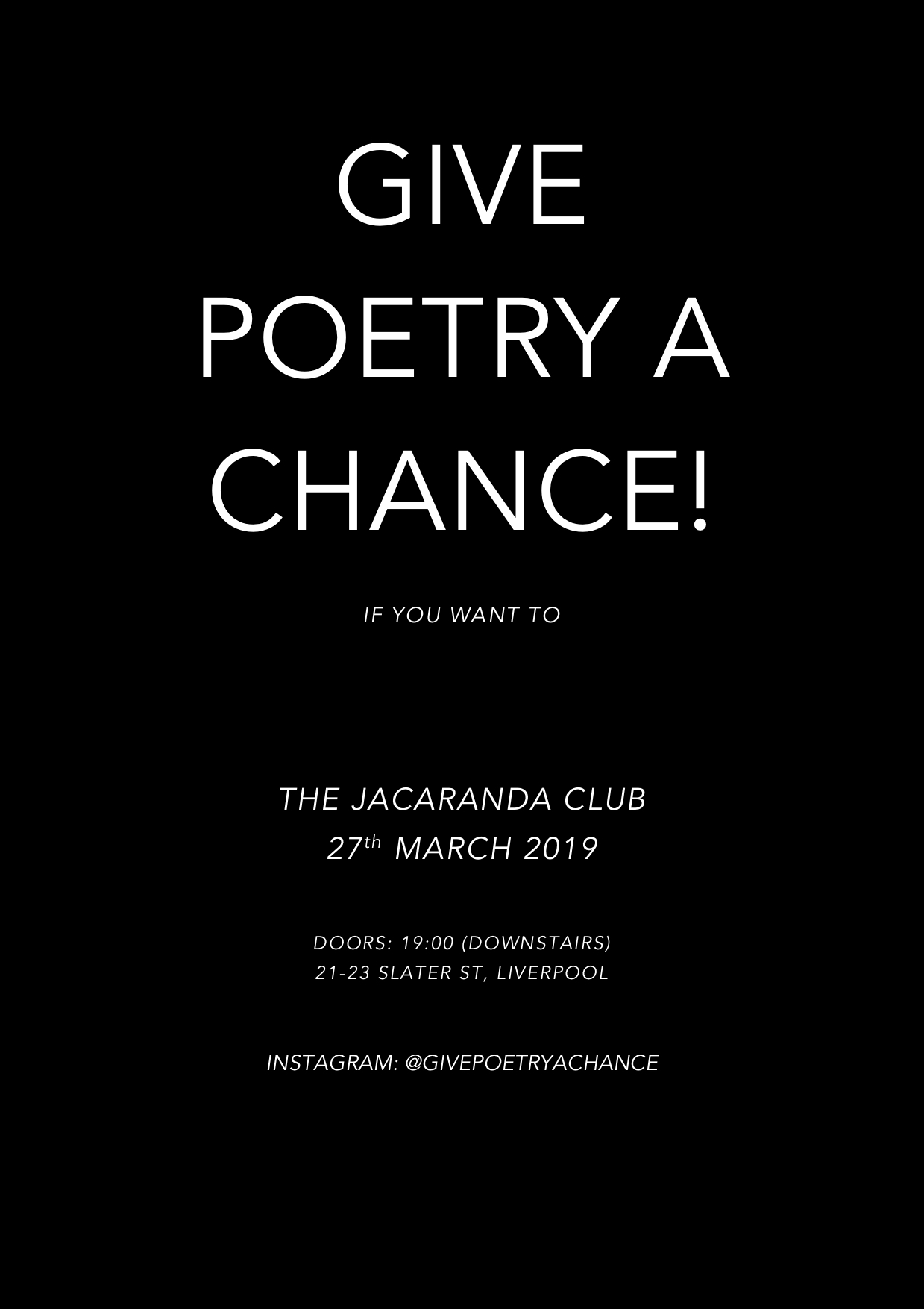 Give Poetry A Chance - March 2019